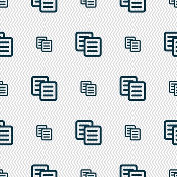 copy icon sign. Seamless pattern with geometric texture. illustration