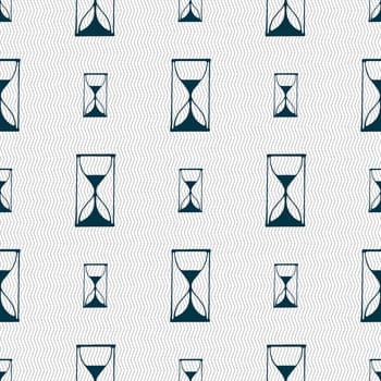 Hourglass sign icon. Sand timer symbol. Seamless abstract background with geometric shapes. illustration