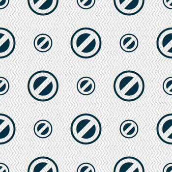 Cancel icon sign. Seamless pattern with geometric texture. illustration