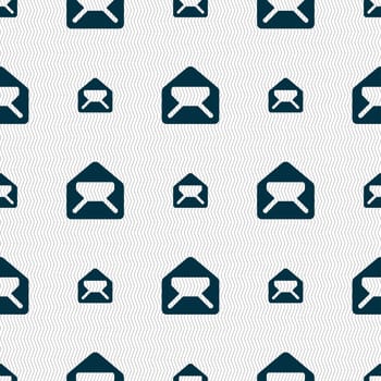 Mail, envelope, letter icon sign. Seamless pattern with geometric texture. illustration