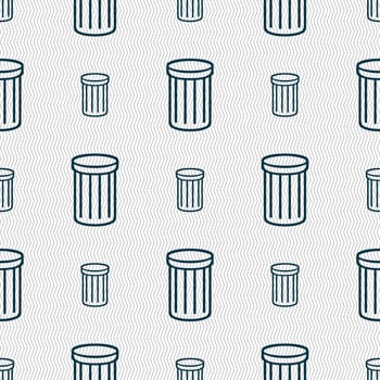 Recycle bin sign icon. Symbol. Seamless abstract background with geometric shapes. illustration