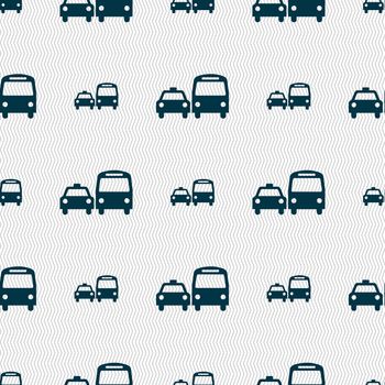 taxi icon sign. Seamless pattern with geometric texture. illustration