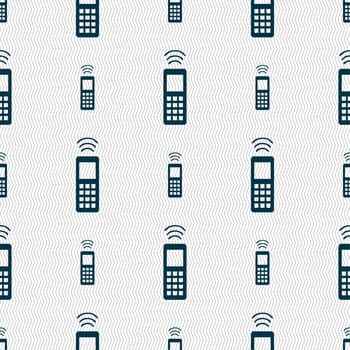 the remote control icon sign. Seamless pattern with geometric texture. illustration