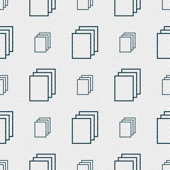 Copy file sign icon. Duplicate document symbol. Seamless abstract background with geometric shapes. illustration