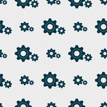 Cog settings sign icon. Cogwheel gear mechanism symbol. Seamless abstract background with geometric shapes. illustration