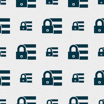 Lock, login icon sign. Seamless abstract background with geometric shapes. illustration