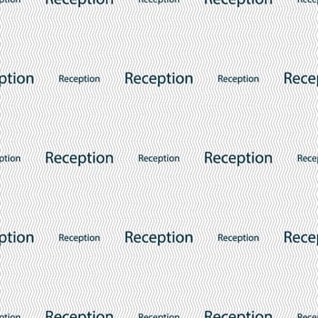 Reception sign icon. Hotel registration table symbol. Seamless abstract background with geometric shapes. illustration