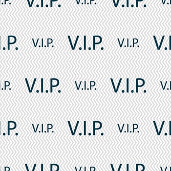 Vip sign icon. Membership symbol. Very important person. Seamless abstract background with geometric shapes. illustration