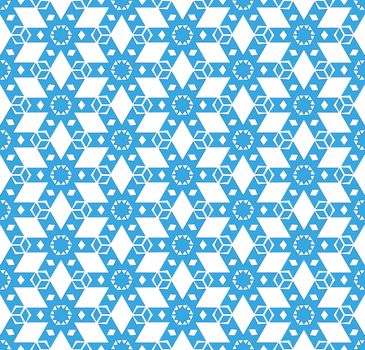 background or textile blue pattern Eskimoan snowflakes