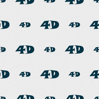 4D sign icon. 4D New technology symbol. Seamless abstract background with geometric shapes. illustration