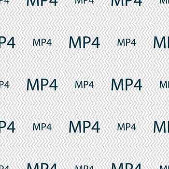 Mpeg4 video format sign icon. symbol. Seamless abstract background with geometric shapes. illustration