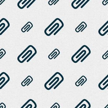 clip to paper icon sign. Seamless pattern with geometric texture. illustration