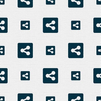 Share icon sign. Seamless pattern with geometric texture. illustration