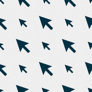arrow cursor, computer mouse icon sign. Seamless pattern with geometric texture. illustration