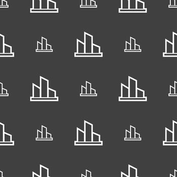 Diagram icon sign. Seamless pattern on a gray background. illustration