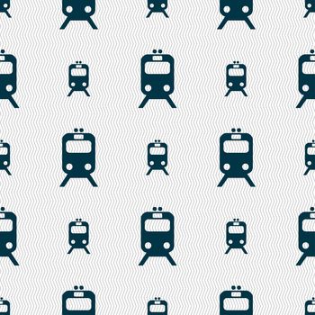 train icon sign. Seamless pattern with geometric texture. illustration