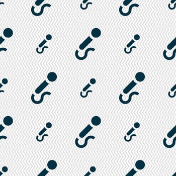 microphone icon sign. Seamless pattern with geometric texture. illustration