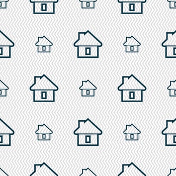 House icon sign. Seamless pattern with geometric texture. illustration