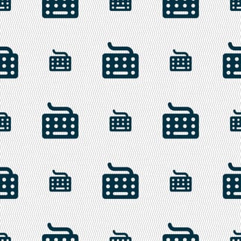 keyboard icon sign. Seamless pattern with geometric texture. illustration