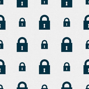 closed lock icon sign. Seamless pattern with geometric texture. illustration