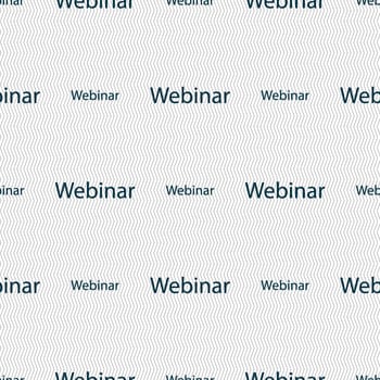 Webinar web camera sign icon. Online Web-study symbol. Seamless abstract background with geometric shapes. illustration