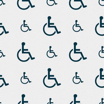 disabled icon sign. Seamless pattern with geometric texture. illustration