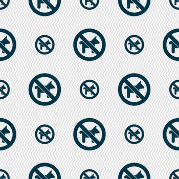 dog walking is prohibited icon sign. Seamless pattern with geometric texture. illustration