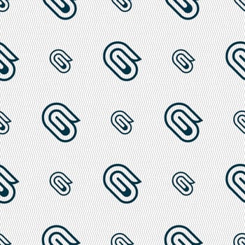 paper clip icon sign. Seamless pattern with geometric texture. illustration