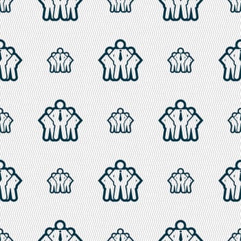 business team icon sign. Seamless pattern with geometric texture. illustration