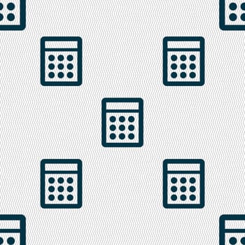 Calculator sign icon. Bookkeeping symbol. Seamless abstract background with geometric shapes. illustration