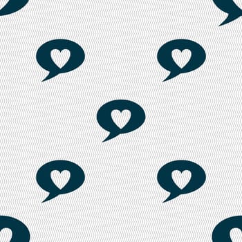 Heart sign icon. Love symbol. Seamless abstract background with geometric shapes. illustration