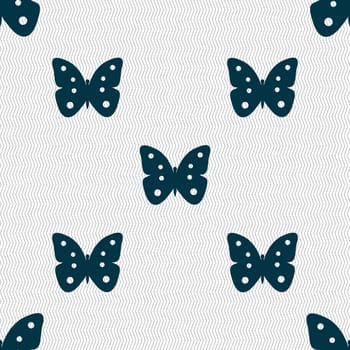 Butterfly sign icon. insect symbol. Seamless abstract background with geometric shapes. illustration