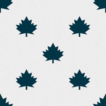 Maple leaf icon. Seamless abstract background with geometric shapes. illustration