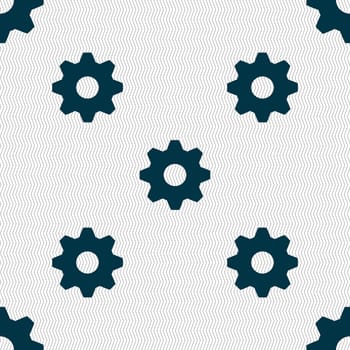 Cog settings sign icon. Cogwheel gear mechanism symbol. Seamless abstract background with geometric shapes. illustration