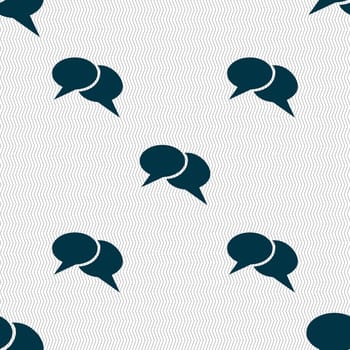 Speech bubble icons. Think cloud symbols. Seamless abstract background with geometric shapes. illustration