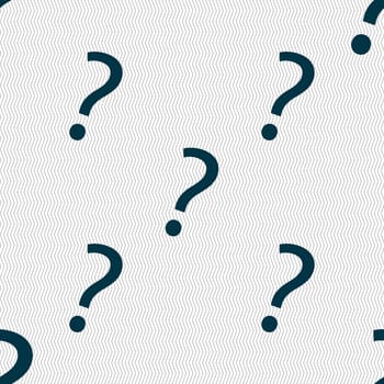 Question mark sign icon. Help symbol. FAQ sign. Seamless abstract background with geometric shapes. illustration