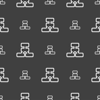 Network icon sign. Seamless pattern on a gray background. illustration