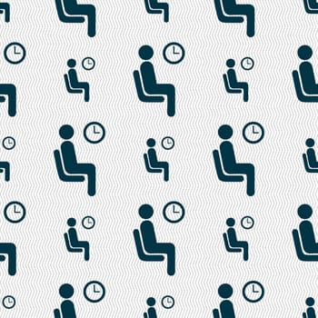 waiting icon sign. Seamless pattern with geometric texture. illustration