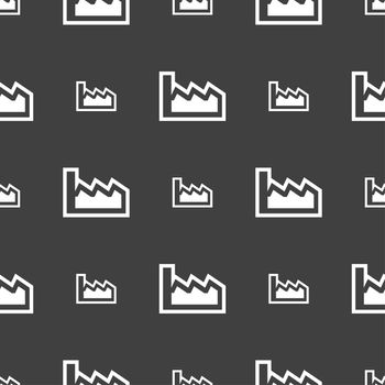 Chart icon sign. Seamless pattern on a gray background. illustration