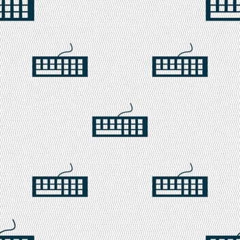 Computer keyboard Icon. Seamless abstract background with geometric shapes. illustration