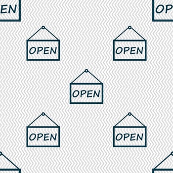 open icon sign. Seamless abstract background with geometric shapes. illustration