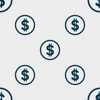 Dollar icon sign. Seamless abstract background with geometric shapes. illustration