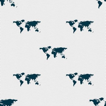 Globe sign icon. World map geography symbol. Seamless abstract background with geometric shapes. illustration