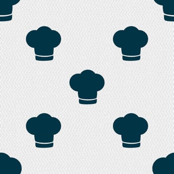Chef hat sign icon. Cooking symbol. Cooks hat. Seamless abstract background with geometric shapes. illustration