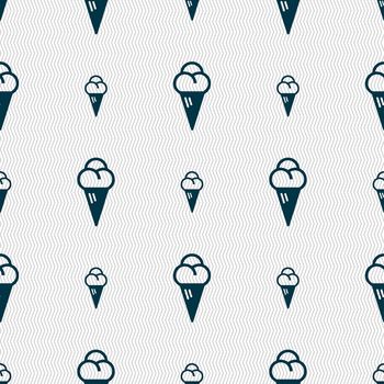 ice cream icon sign. Seamless pattern with geometric texture. illustration