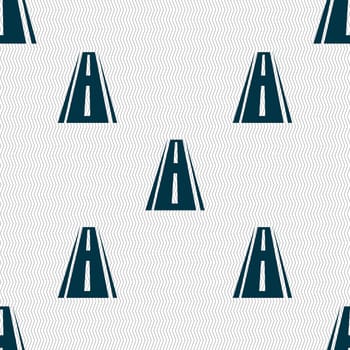 Road icon sign. Seamless abstract background with geometric shapes. illustration