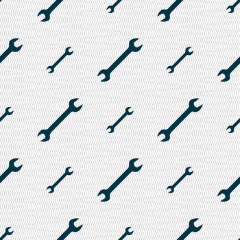 wrench icon sign. Seamless pattern with geometric texture. illustration