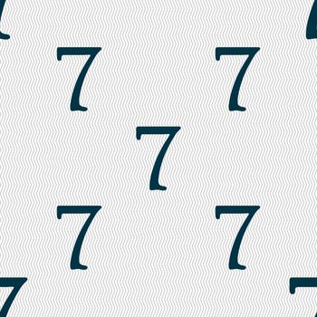 number seven icon sign. Seamless abstract background with geometric shapes. illustration