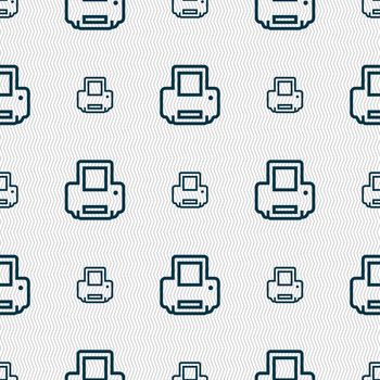 Printing icon sign. Seamless pattern with geometric texture. illustration