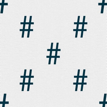 hash tag icon. Seamless abstract background with geometric shapes. illustration